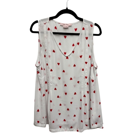 💎 In Every Story Hearts Sleeveless Blouse White - Picture 2 of 9